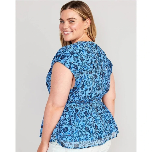 NWT Old Navy Women's Waist Defined Floral Printed Dolman Sleeve Top Size Large - Picture 3 of 12